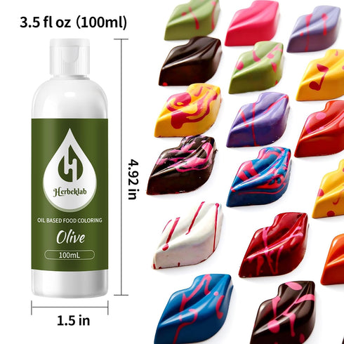 100ml Olive Oil Based Food Coloring for Chocolate Herbeklab Professional Concentrated Oil Food Dye for Candy Melts