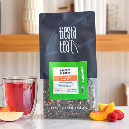200 16 Tiesta Tea - Peaches N Green, Smooth Peach Green Tea, Premium Loose Leaf Tea Blend, Medium Caffeinated Green