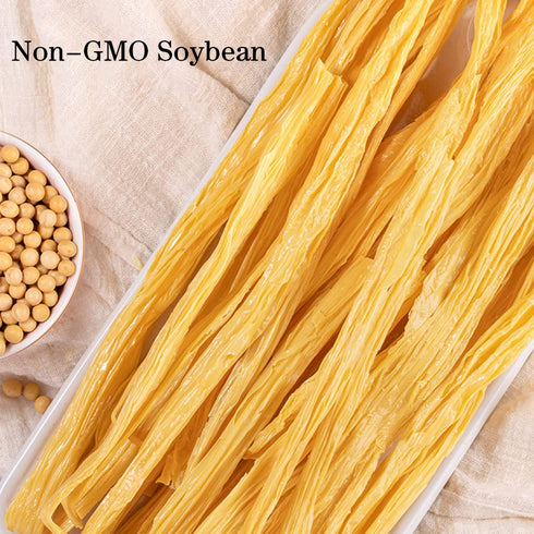 JTEDZI 17.63oz(500g) Dried Bean Curd Stick, Dried Beancurd Sticks, , Non-GMO Asian Dried Tofu Skin Yuba, Good Source