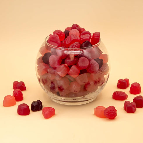 1 Gummies Berry Jelly Candy Mix Pound Bag | Vegan with Real Fruit Puree | Assorted Berry Flavors | Gelatin Free Plant