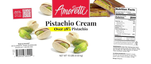 28% 11 oz Amoretti - Pistachio Cream (Over Pistachios)