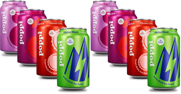 Poppi Sparkling Prebiotic Soda Beverage with Apple Cider Vinegar,Seltzer Water and Fruit