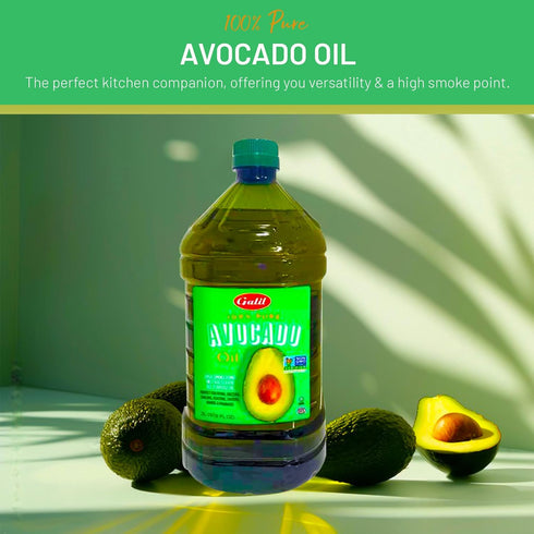 100% 500F 2 Galil Pure Avocado Oil - High Smoke Point Non-GMO, Vegan, Halal Certified - Perfect for Cooking, Baking
