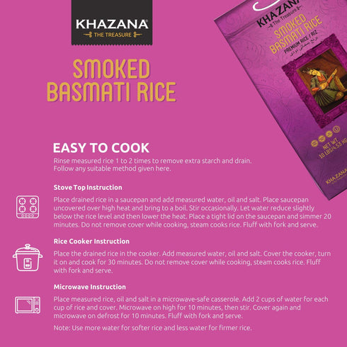 10 lb Authentic Smoked Basmati Rice by Khazana in Bag - Aromatic and Flavorful Indian Grain - Non-GMO, Gluten Free