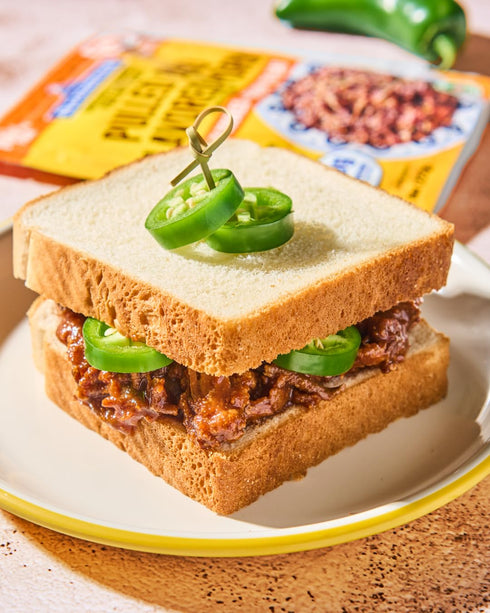 100% 29g Pack 1 8oz Old Hacienda Pulled BBQ Flavored Pork | Shredded Seasoned Pork with Sauce | Fully Cooked & Ready