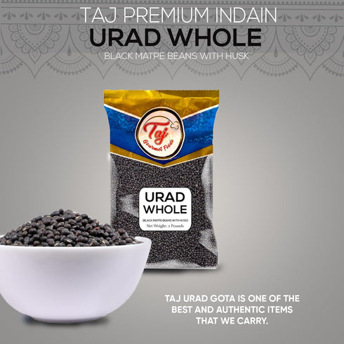 TAJ Gourmet Foods 2-Pounds TAJ Urad Whole Dal | | Black Gram
