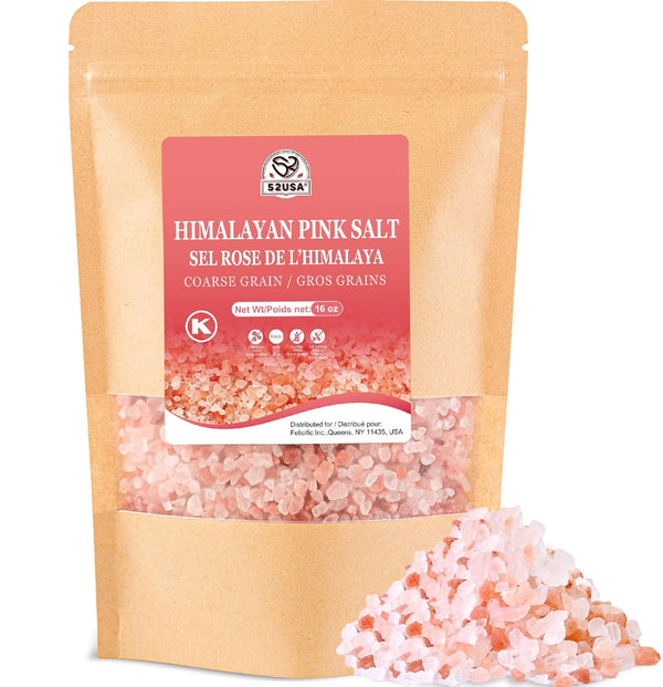 52USA Himalayan Pink Salt Coarse, Coarse Grain 1 lb, Pink Himalayans Sea