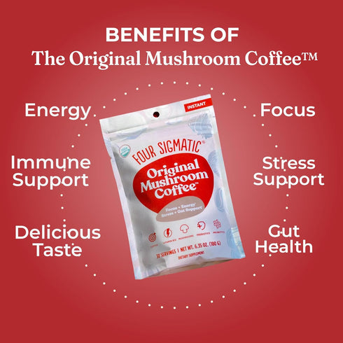 Immune 30 Four Sigmatic Original Mushroom Coffee | High Dose Lion's Mane, Chaga, Turkey Tail, Cordyceps and Reishi |