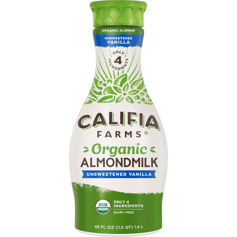 Califia Farms - Organic Vanilla Almond Milk, 48 Oz, Dairy Free, Vegan,