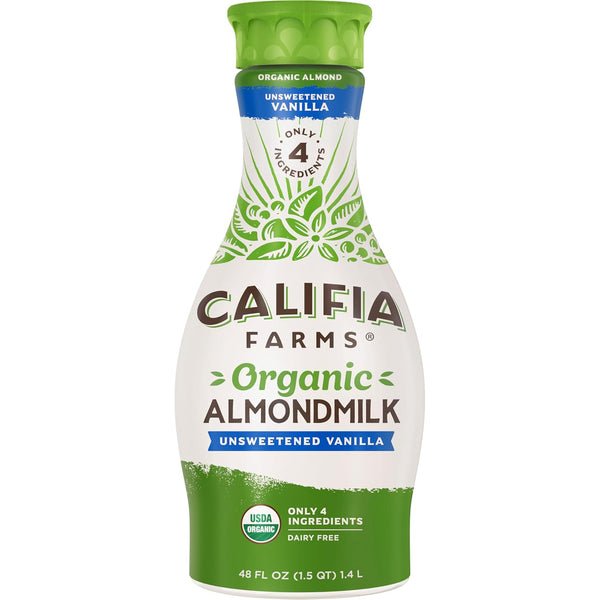 Califia Farms - Organic Vanilla Almond Milk, 48 Oz, Dairy Free, Vegan,