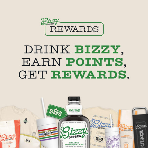 Bizzy Organic Cold Brew Coffee, Breakfast Blend, Coarse Ground Coffee, 4 Count, Makes 14 Cups