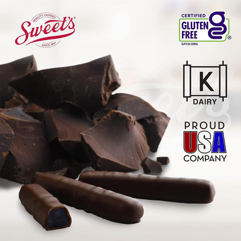10.5 oz (Pack 3) Sweet Candy Company Dark Chocolate Fruit Flavored Sticks - Gourmet Chocolate Covered Sticks, Orange