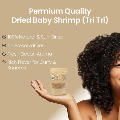 Dried Shrimps (Tri Tri) Premium Quality Sun-Dried Seafood for Cooking, Soups, Stews, and Traditional Dishes