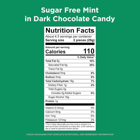 4.5 oz. RUSSELL STOVER Sugar Free Dark Chocolate Mint Patties Candy, bag