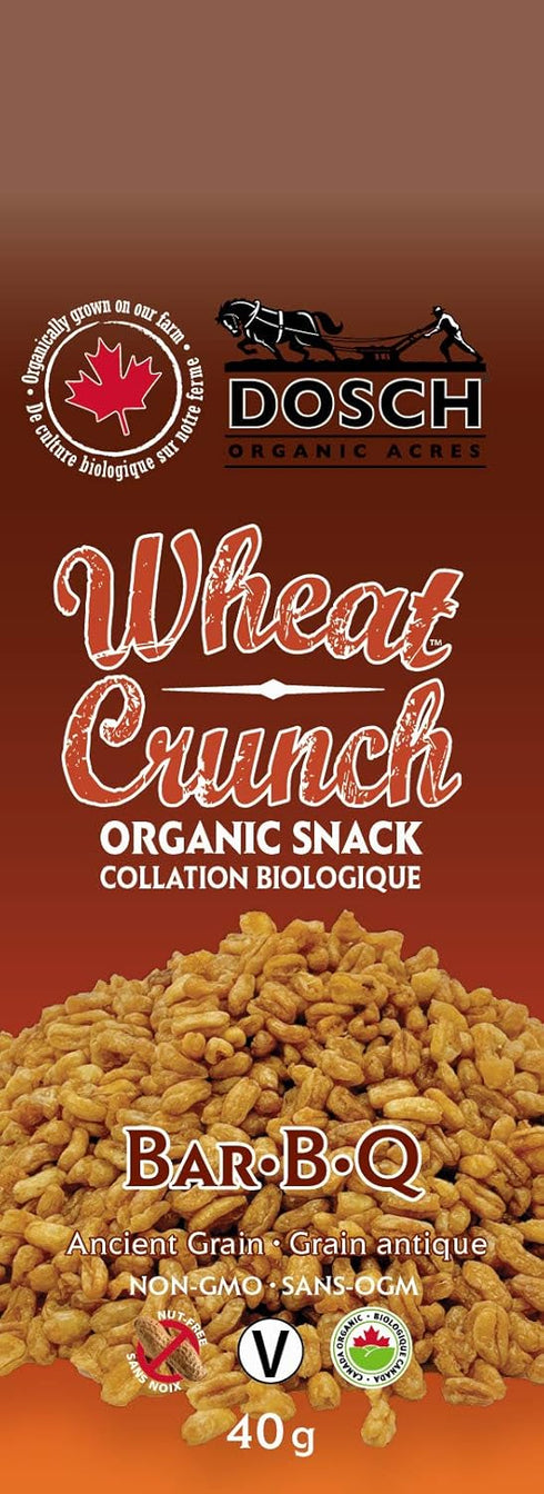 Dosch Organic Acres Wheat Crunch (Bar-B-Q, Organic, Vegan, Nut Free, Snack, 40g Pkg 12)