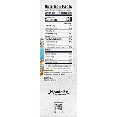 3.5 Oz Good Thins Simply Salt Rice Snacks Gluten Free Crackers, Snack Crackers