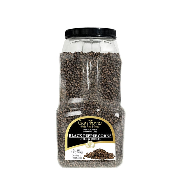 GranAroma Whole Black Peppercorn, 5 lb, Pepper Grinder Refill, Versatile Spice
