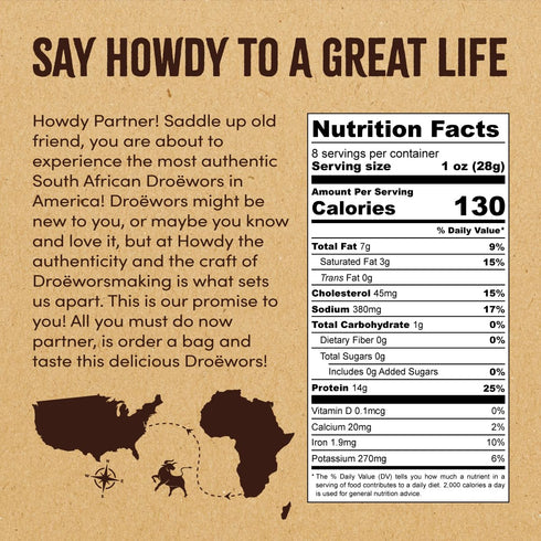 8oz Packs) Howdysnax Handcraft Authentic Small Batch Drowors Beef Sticks Sugar Free, Soy Free, Paleo & Keto Friendly