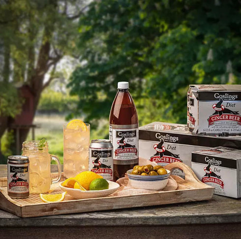 Goslings 12 oz (24) Diet Ginger Beer Cans of fl Each | Ginger Beer Sugar Free For Moscow Mule And Mixers For Alcoholic