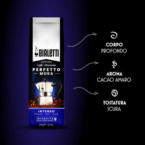 Bialetti Perfetto Moka Café Moulu Intenso Dark Roast 250 g (Strong)