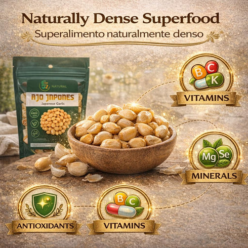 100% 3 oz/85 3 oz/85 /100% 3 oz/85 Ajo Japones Natural gr, Vegano, Ajo Japons Japones Bolsa resellable de gr. Natural