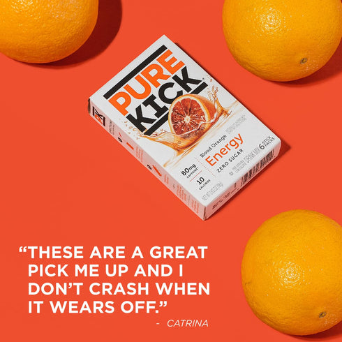 3 6 Packets 18 0.63 Pure Kick Energy Drink Mix Blood Orange - Boxes with Each - Total Servings - Ounce