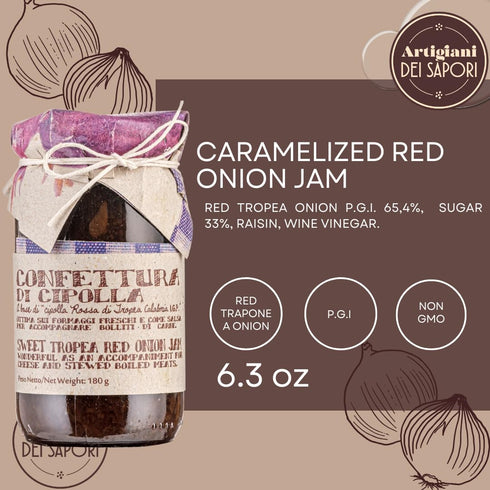 6.3 oz, ARTIGIANI DEI SAPORI - Calabrian Sweet Tropea Caramelized Onion Jam, Product of Italy