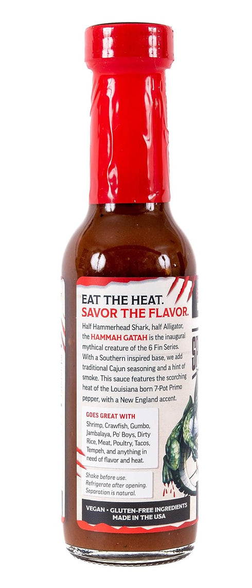 The Spicy Shark Hammah 7-Pot Gatah Extreme Heat Hot Sauce - Made with Scorpion Pepper, Habanero, Carolina Reaper Pepper