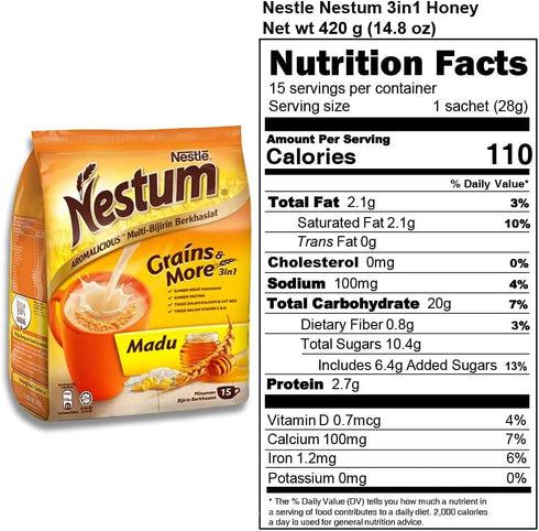 Nestle Nestum 3-in-1 1-Pack 30 14 All Family Instant Cereal Milk Drink and Snack Bundle (Milo or Koko Krunch, g) - Low