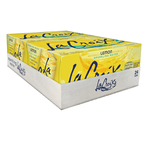 LaCroix 21239 Sparkling Water, Lemon, 12 oz Can, 24/Carton