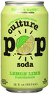 Culture Pop Lemon Lime & Cardamom Probiotic Soda, Plant Based, 12 Fluid