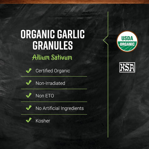 16 (Pack 1) Frontier Co-op Organic Garlic Granules, Kosher, Bulk Spice - Seasoning Jar Refill, Restaurant Supply |