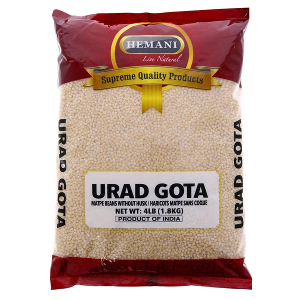 Hemani Urad Gota 4LB - Whole Skinned Black Gram Lentils for Idli, Dosa