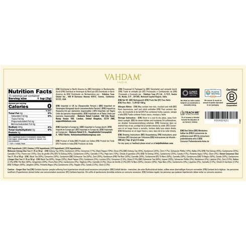 Set 3 VAHDAM, Oprah's Favorite Tea Gift | Premium Chai Teas in Golden Tin Caddy Gift Box | Exotic Chai Tea Blends |