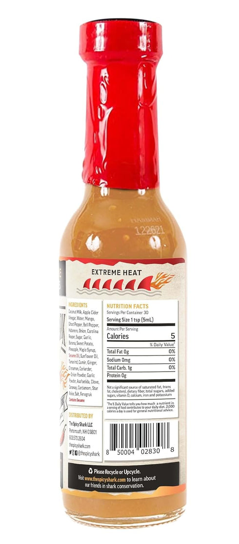 Generic The Spicy Shark Mako Snake Hot Sauce - Featured on The Hot Ones - Made with Ghost pepper and Carolina Reaper