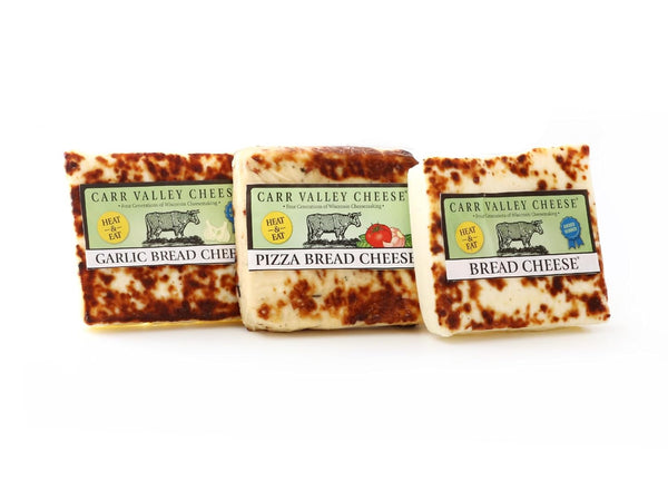 Carr Valley Bread Cheese Collection 3-Pack | Original, Pizza & Garlic |