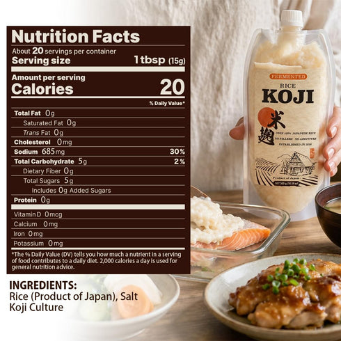 Store 100% 300g (10.58oz) Fermented Rice Koji Paste (Shio Koji) Japanese Rice, Natural Meat Tenderizer & Umami