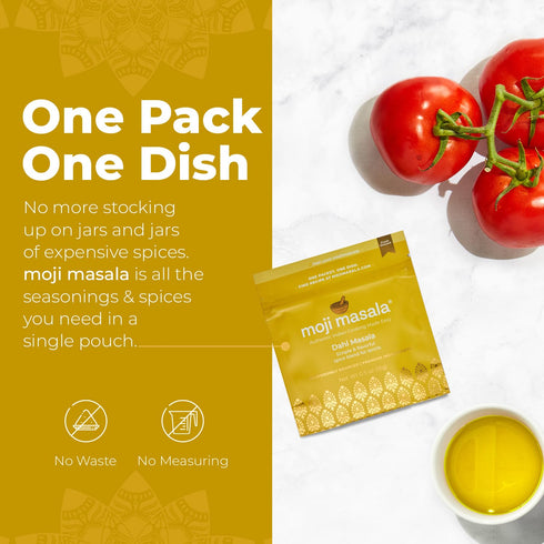 moji masala Indian Spice Kits – Dahl Masala Spice Blend – Vegan Seasoning Set for Authentic Indian Food at Home –