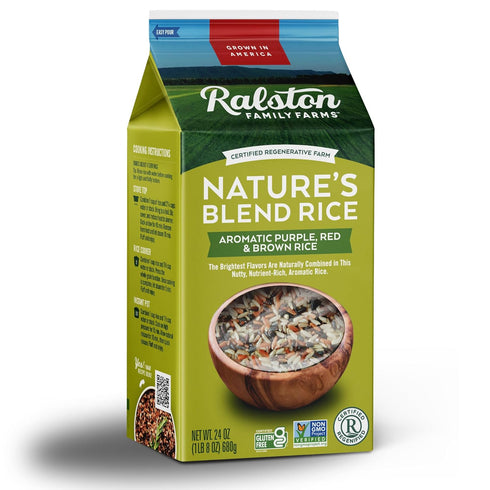 24 oz 6 Pack, Ralston Family Farms Nature's Blend Rice, Carton: American Grown, Non-GMO, Naturally Gluten Free