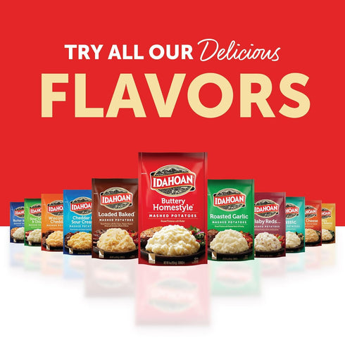 4 (Pack 12) Idahoan Reduced Sodium Mashed Potatoes, Buttery Homestyle, Ounce