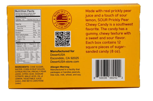 1/2 lb (8 -Pack 1 DesertUSA's Sour Prickly Pear Jelly Candy Made with real Cactus Fruit Juice - box Ounce)