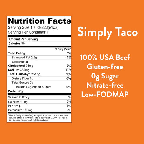 Pack 100% 1 (24 Pack) Good Fod Foods Meat Stick Variety Low FODMAP Snacks for a Healthy Gut, Gluten-Free Beef Sticks