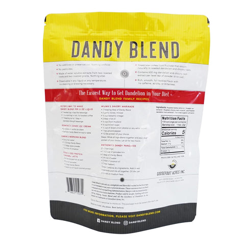 156 11 oz. (312g) Cup Bag of Organic Dandy Blend Instant Herbal Beverage with Dandelion, Bag