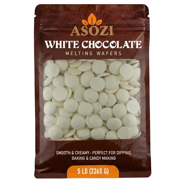 White Chocolate Melting Wafers 5 LB Resealable Bag, Chocolate Melts Smooth &