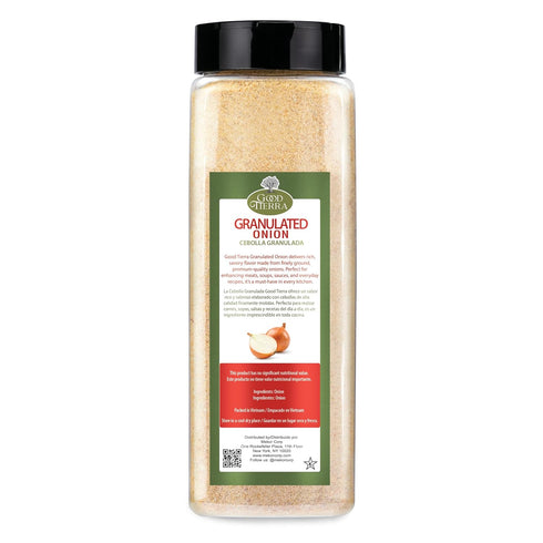 22 oz Good Tierra Granulated Onion - Dehydrated Onion Powder for Cooking, All Purpose Seasoning, Culinary Gourmet Spice