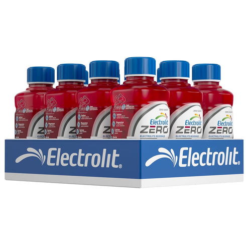 Electrolit Zero, Electrolyte Beverage, Fruit Punch Splash, 21 Fl Oz bottle (Pack