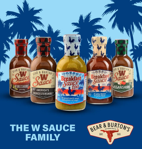2 Pack 12 Oz 2 Pack Bear and Burton's Breakfast Sauce Too | Medium Heat from the Makers of W Sauce | Fl