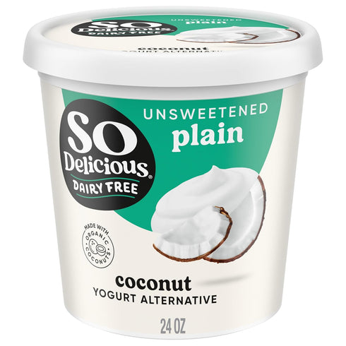SO DELICIOUS Dairy Free Coconut Milk Yogurt Alternative, Unsweetened, Plain, Vegan, Gluten Free, Non-GMO,
