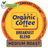 (36 The Organic Coffee Co. Compostable Coffee Pods - Breakfast Blend Ct) K Cup Compatible, Medium Roast, USDA Organic
