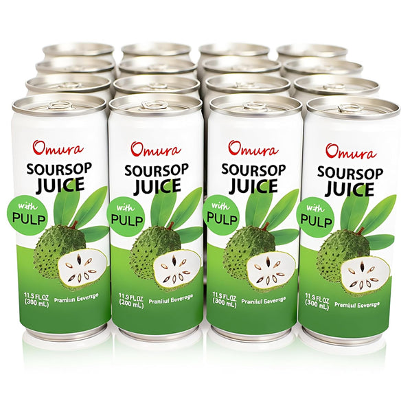 Omura Soursop Juice Drink with Pulp 11.3 Fl Oz (12-Pack) | Refreshing